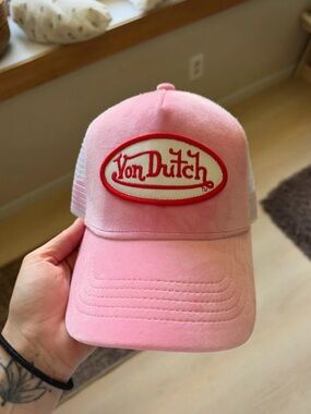 Von Dutch Pink Logo Mesh Trucker Cap